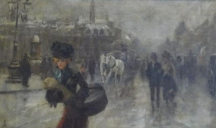 Alfred Stevens Elegants sur les Boulevards oil painting picture